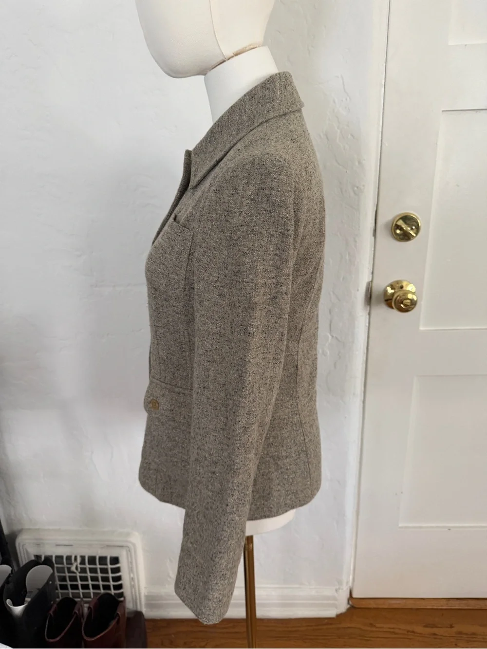 Classic Wool-Blend Women's Jacket in Taupe